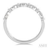 1/10 Ctw Marquise Mount and Ball Link Round Cut Diamond Stack Band in 14K White Gold