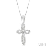 1/5 Ctw Infinity Round Cut Diamond Cross Pendant With Chain in 14K White Gold