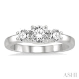 3/4 Ctw Round Cut Diamond Three-Stone Ring in 14K White Gold