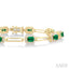 Emerald Shape Gemstone Halo Diamond Bracelet