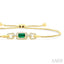 Emerald Shape Gemstone & Diamond Lariat Bracelet