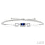 Emerald Shape Gemstone & Diamond Lariat Bracelet