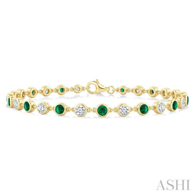 Gemstone & Diamond Station Bracelet