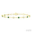 Bezel Gemstone & Diamond Station Chain Bracelet