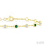 Bezel Gemstone & Diamond Station Chain Bracelet