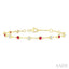 Bezel Gemstone & Diamond Station Chain Bracelet
