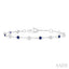 Bezel Gemstone & Diamond Station Chain Bracelet