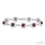 Cushion Shape Gemstone & Halo Diamond Bracelet