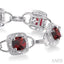 Cushion Shape Gemstone & Halo Diamond Bracelet