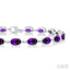 Oval Shape Gemstone & Diamond Bracelet