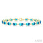 Oval Shape Gemstone & Diamond Bracelet