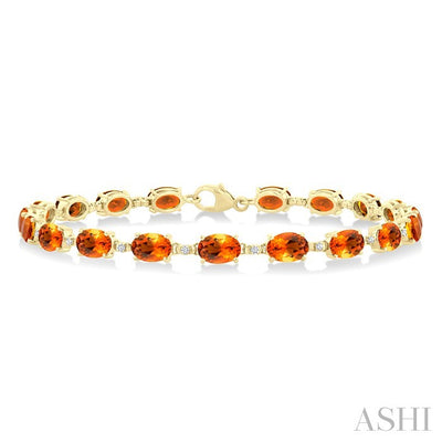 Oval Shape Gemstone & Diamond Bracelet