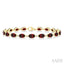 Oval Shape Gemstone & Diamond Bracelet