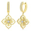 Floral Diamond Drop Huggie Earrings