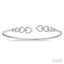 Stackable Heart Shape Diamond Flex Open Cuff Bangle