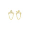 Diamond Bezel Stud Chain Earrings
