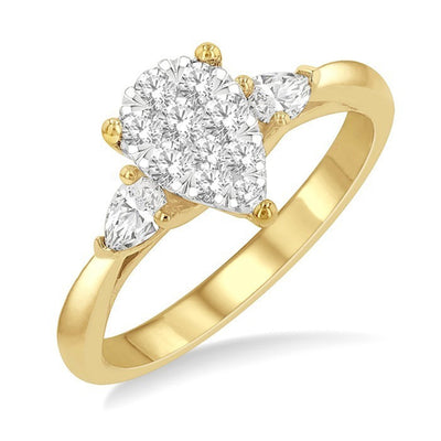Pear Shape Diamond Lovebright Engagement Ring