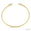 Stackable Oval Shape Halo Lovebright Essential Diamond Open Cuff Bangle