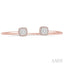 Stackable Cushion Shape Halo Lovebright Essential Diamond Open Cuff Bangle