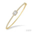 Emerald Shape Halo Fusion Diamond Fashion Bangle