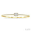 Emerald Shape Halo Fusion Diamond Fashion Bangle