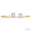 Stackable Emerald Shape Halo Fusion Diamond Open Cuff Bangle