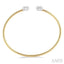 Stackable Emerald Shape Halo Fusion Diamond Open Cuff Bangle