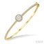 Stackable Round Shape Halo Lovebright Essential Diamond Bangle