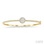 Stackable Round Shape Halo Lovebright Essential Diamond Bangle