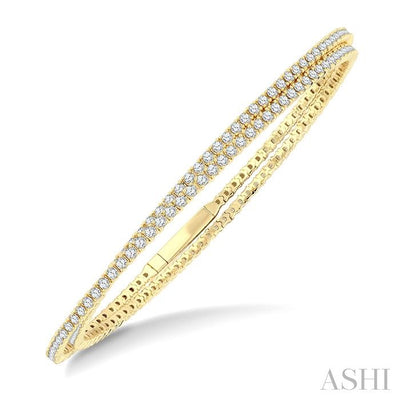 Double Row Diamond Fashion Bangle