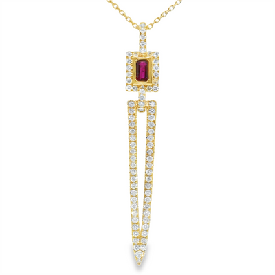 Ruby & Diamond Drop Pendant