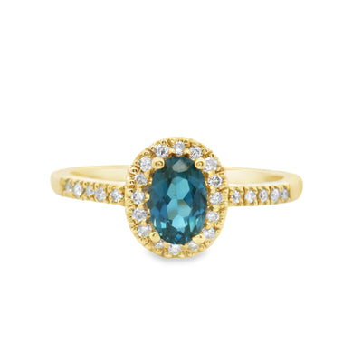 London Blue Topaz & Diamond Fashion Ring