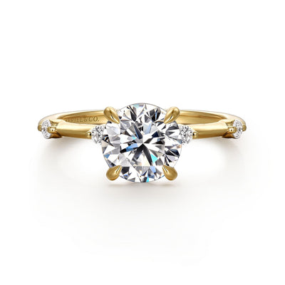 Round Diamond Straight Band Engagement Ring