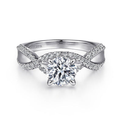 Round Diamond Hidden Halo Engagement Ring