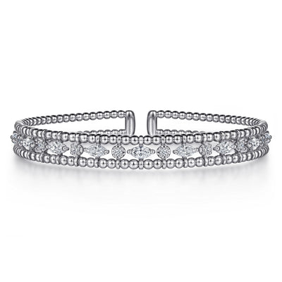 Bujukan Wide Diamond Bangle Bracelet