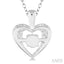 Silver Heart Shape Emotion Diamond Pendant