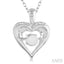 Silver Heart Shape Emotion Diamond Fashion Pendant