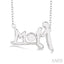 Silver Mom & Child Emotion Diamond Pendant