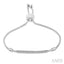 Silver Bar Diamond Lariat Bracelet