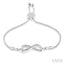 Silver Infinity Heart Shape Diamond Lariat Bracelet
