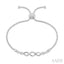 Silver Swirl Diamond Lariat Bracelet
