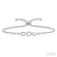 Silver Swirl Diamond Lariat Bracelet