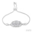 Silver Circle Diamond Lariat Bracelet