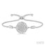Silver Circle Diamond Lariat Bracelet