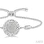 Silver Circle Diamond Lariat Bracelet