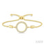 Gold Vermeil Circle Diamond Lariat Bracelet