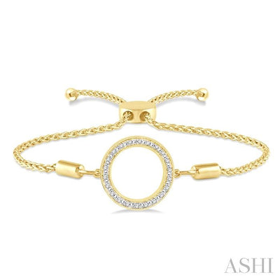 Gold Vermeil Circle Diamond Lariat Bracelet