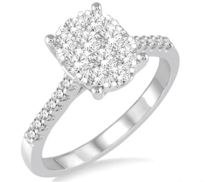 Oval Shape Diamond Lovebright Engagement Ring
