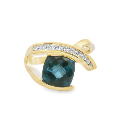 London Blue Topaz & Diamond Fashion Ring