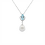 Pearl, Blue Topaz & Diamond Pendant